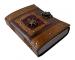 antique handmade leather journal notbook with compass